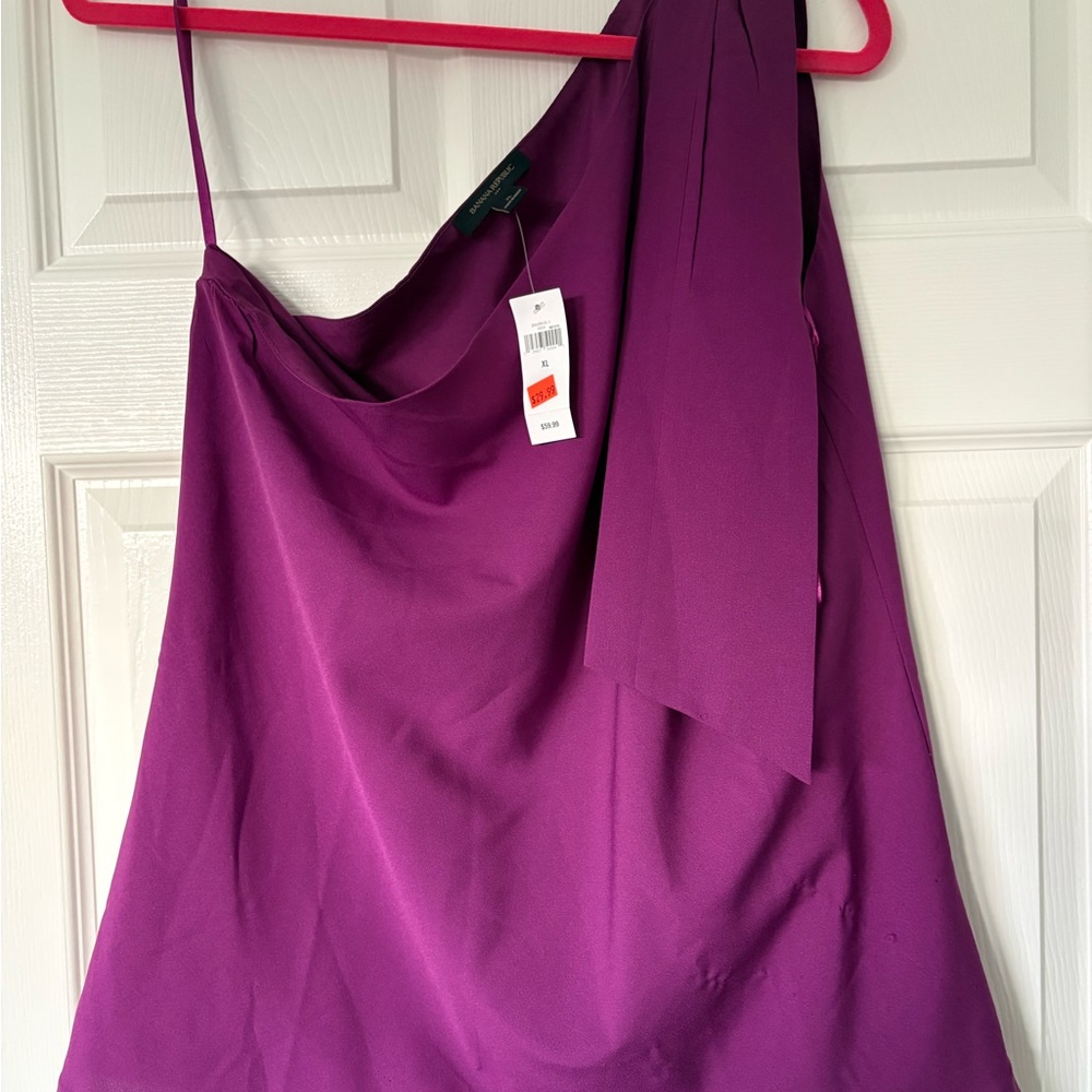 Banana Republic Purple One-Shoulder Blouse